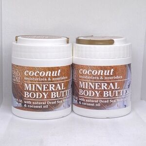 2 Pack Dead Sea Collection coconut Mineral Body Butter 16.9oz